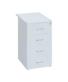 CKCP 1 - 75 kontejner přístavný, 4-zásuvkový, deska 18 mm, centrální zámek, bílá